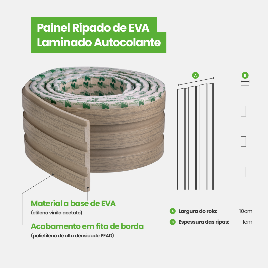 Painel Ripado Laminado Meia Parede | Linha Madeto | Meu Rodapé