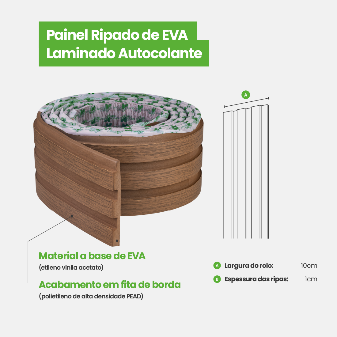 Painel Ripado Laminado Meia Parede | Linha Madeto | Meu Rodapé