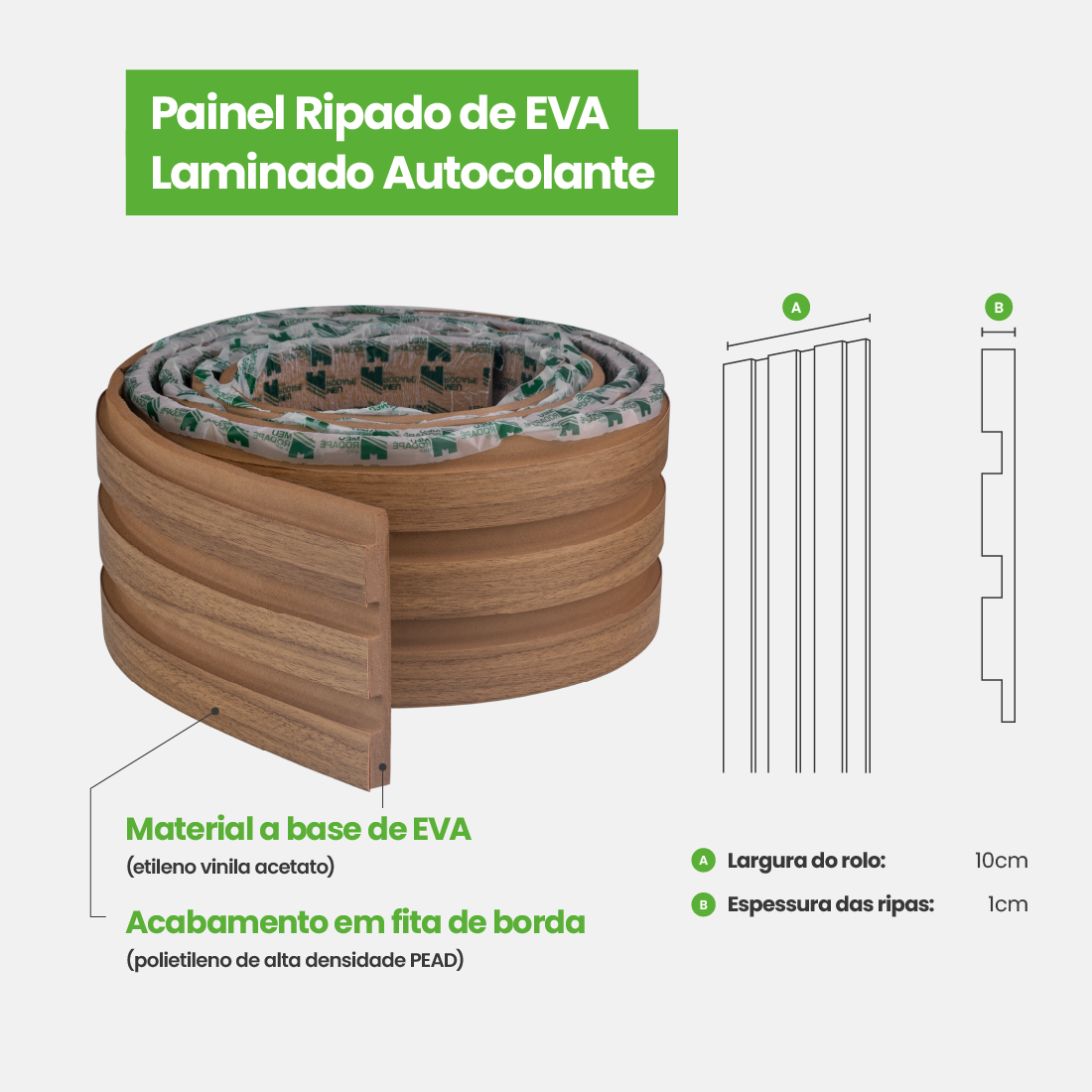 Painel Ripado Laminado Meia Parede | Linha Madeto | Meu Rodapé
